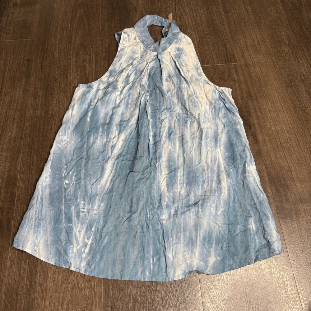 Mimichica Sleeveless Blue Tie-Dye Sleeveless Top